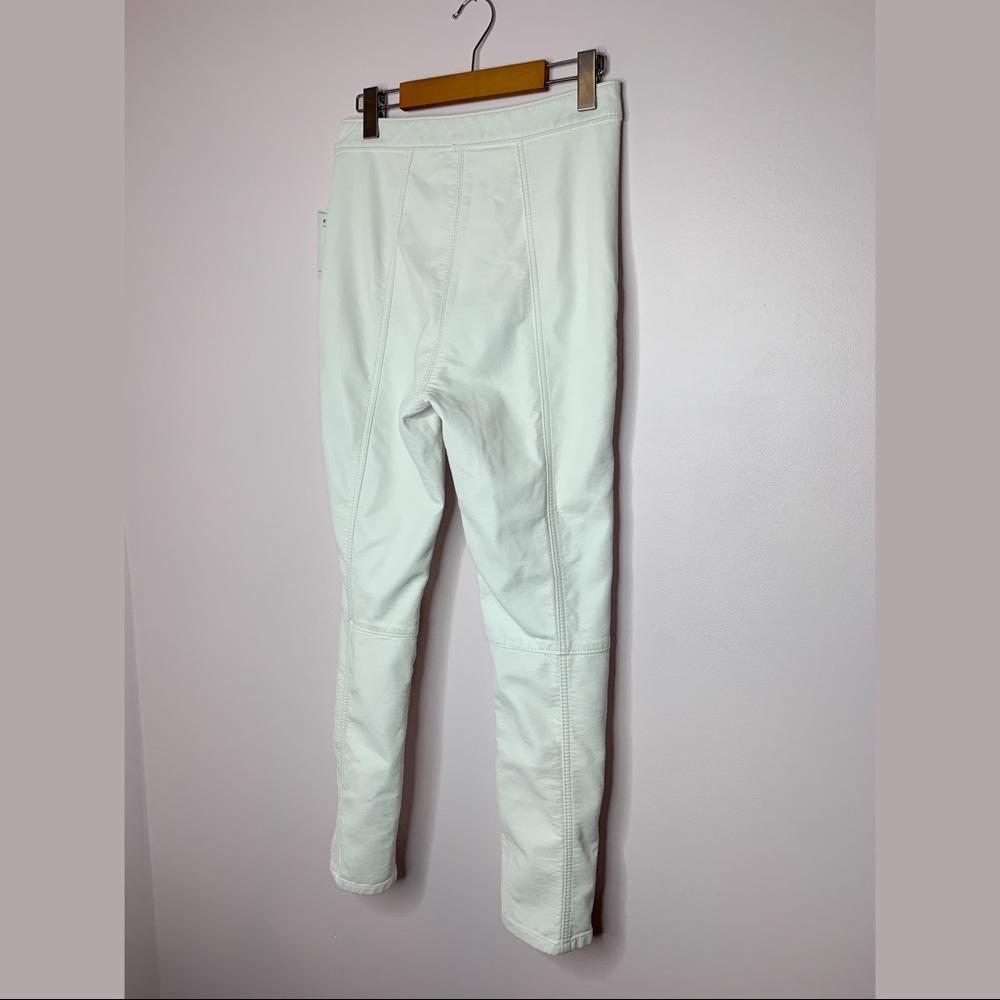 NWT Free People Kaelin Faux Leather White Pants 10 - Picture 11 of 16
